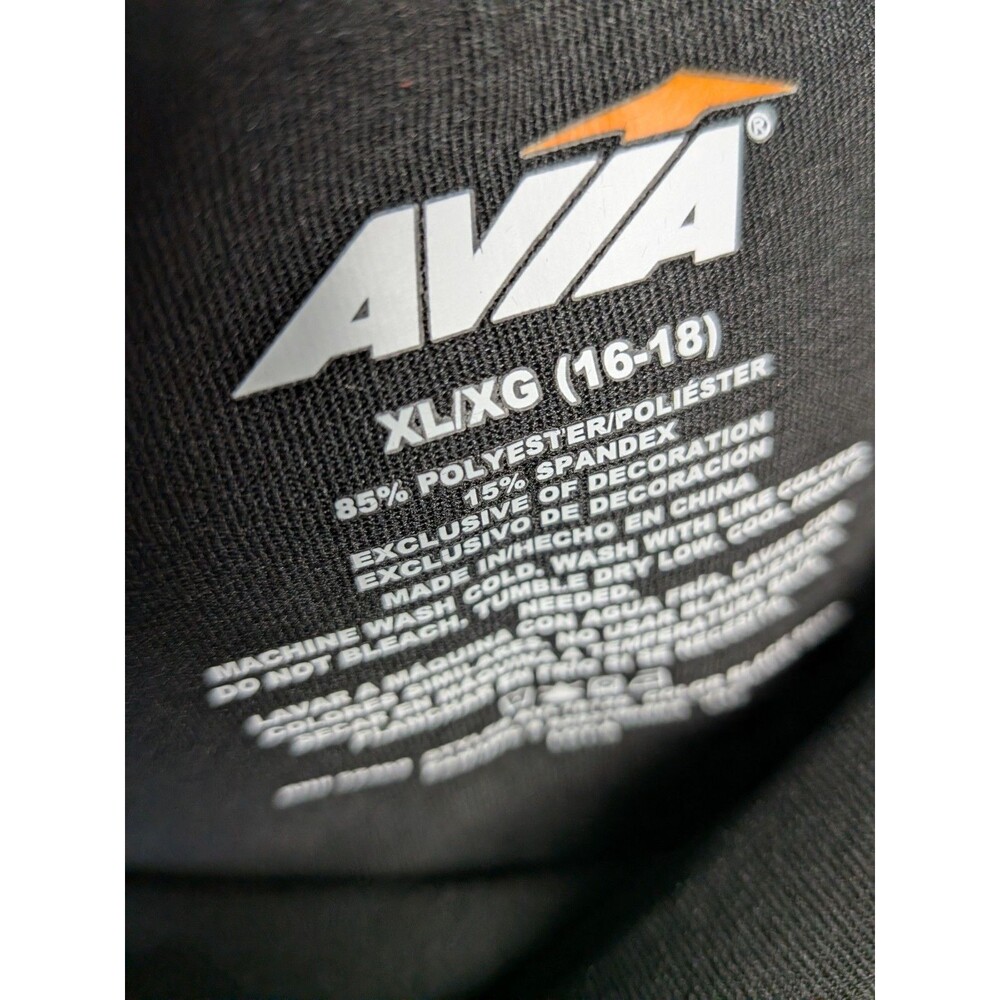 AVIA Cropped Leggings Womens XL Yoga Gym Exercise Black Stretch Mesh Detail - Picture 7 of 14